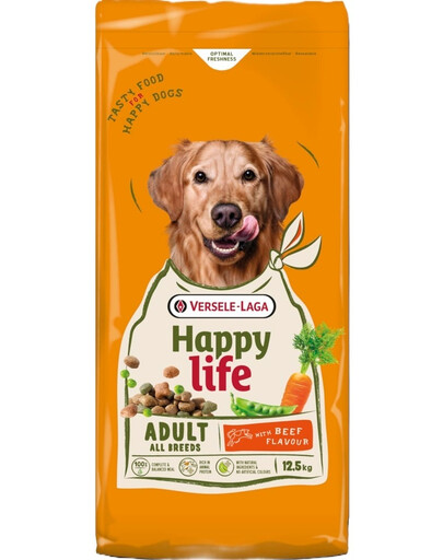 Happy Life Adult with Beef flavour 12,5kg karma dla psów o smaku wołowiny
