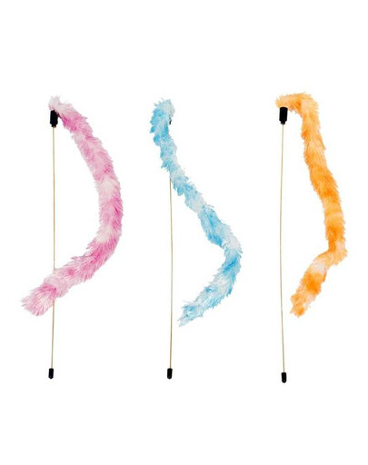 Wędka z puszystym ogonem dla kota 47cm