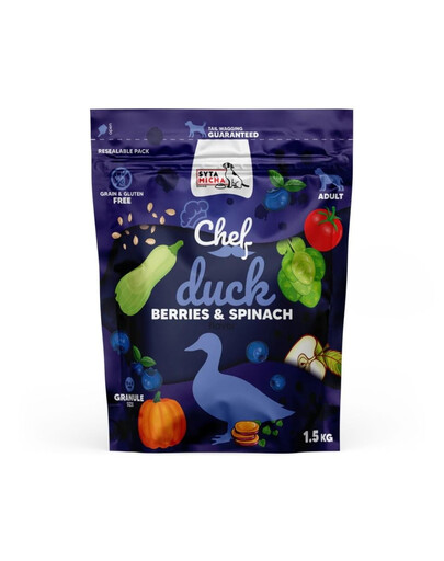 Chef Kaczka, jagody i szpinak 1,5 kg sucha karma dla psa