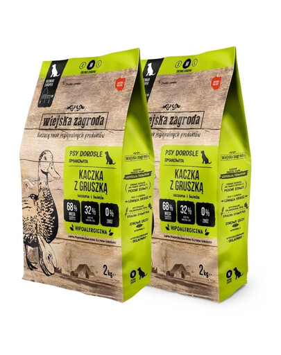 WIEJSKA ZAGRODA Kaczka z gruszką chrupki M 2x2 kg