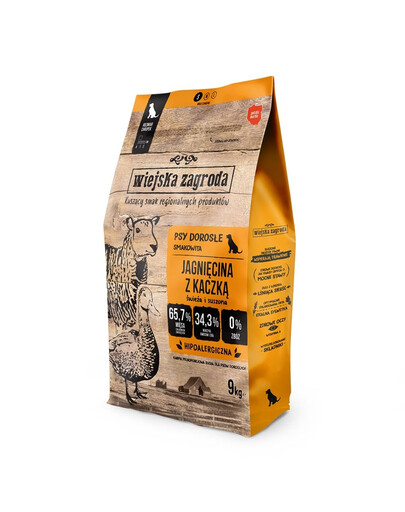 Jagnięcina z kaczką karma dla psów chrupki S 9 kg