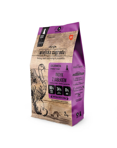 Indyk z jabłkiem karma dla szczeniąt chrupki M 2 kg