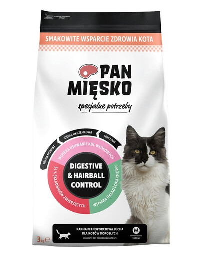 Specjalne potrzeby Digestive & Hairball Control dla kotów 3 kg