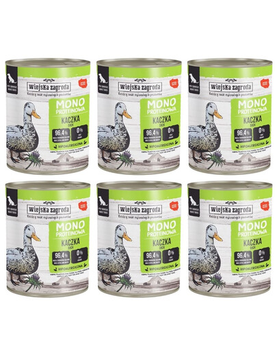 WIEJSKA ZAGRODA Monobiałkowa Kaczka mokra karma dla psów 6x800 g