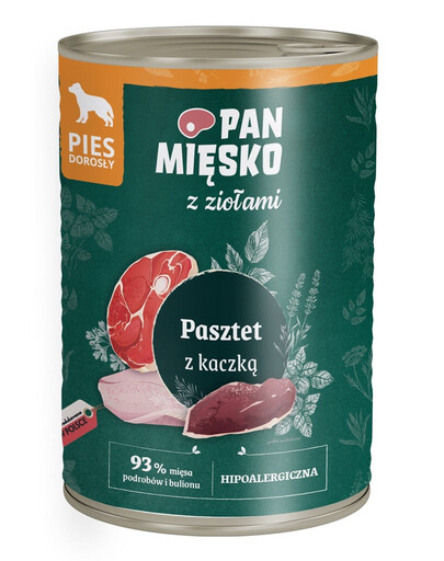 z ziołami Pasztet z kaczką dla psów 400 g