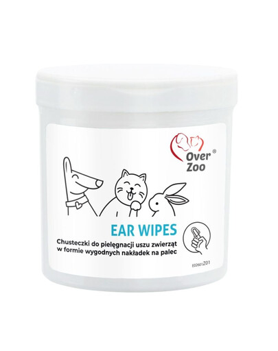 Ear Wipes chusteczki do pielęgnacji uszu dla psa, kota i gryzoni 50 szt.