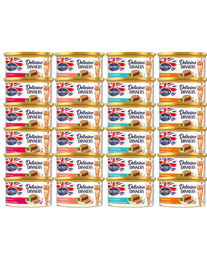 BUTCHER'S Classic Delicious Dinners Mix smaków 24x85 g mus dla kotów