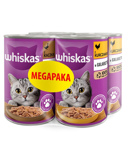 Adult Megapaka Mix smaków z kurczakiem i kaczką w galaretce 4x400 g dla dorosłych kotów