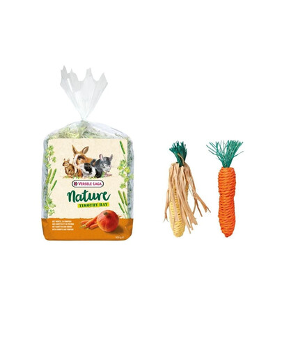 VERSELE LAGA Zestaw świąteczny Siano tymotkowe 500 g + sizalowa zabawka dla królika i gryzoni