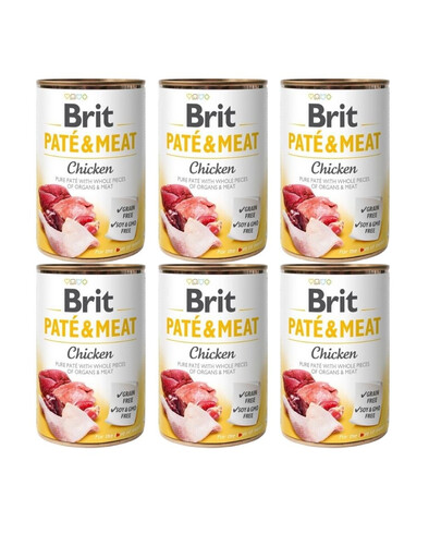 BRIT Pate&Meat chicken 6x400 g kanaga pasteet koerale