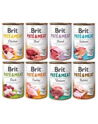 BRIT Pate & Meat Mix maitsete valik 8 × 400 g – pasteet koertele