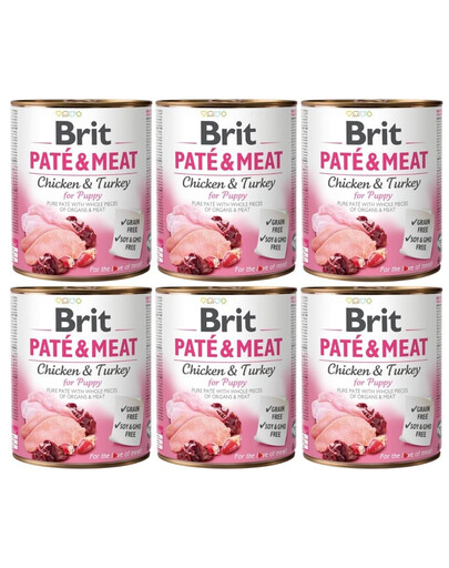 BRIT Pate&Meat puppy 6x800 g pasteet kutsikatele