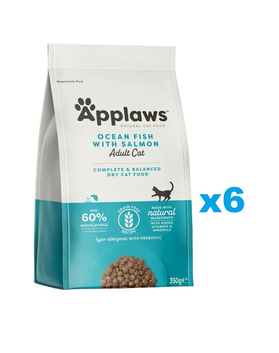 APPLAWS Adult Ocean Fish and Salmon kuivtoit täiskasvanud kassidele merekala ja lõhega 2,1 kg (6x350 g)