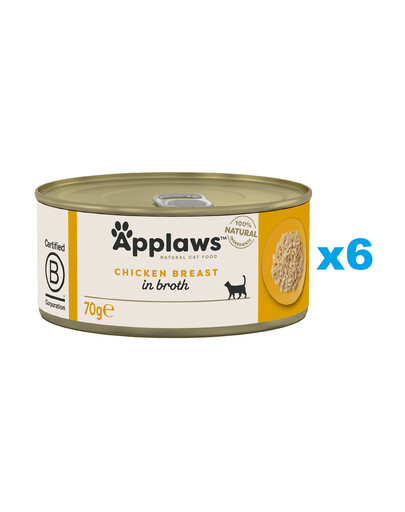 APPLAWS Cat Adult Chicken Breast in Broth pierś z kurczaka w bulionie 6x70 g