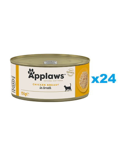 APPLAWS Cat Adult Chicken Breast in Broth kanafilee puljongis 24x156 g