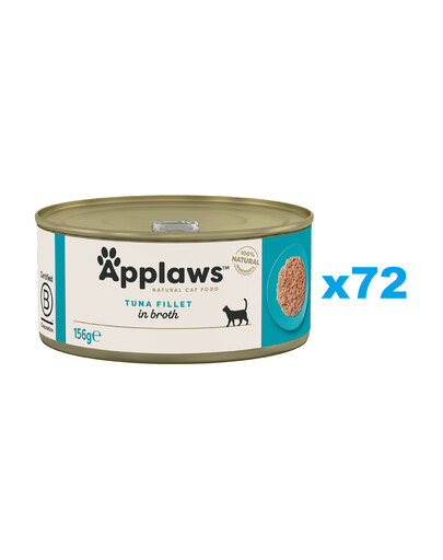 APPLAWS Cat Adult Tuna Fillet in Broth tuunikalafileed puljongis 72x156 g