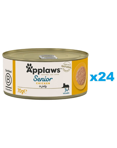 APPLAWS Cat Senior Chicken in Jelly märgtoit eakatele kassidele 24 × 70 g Kana tarretises eakatele kassidele