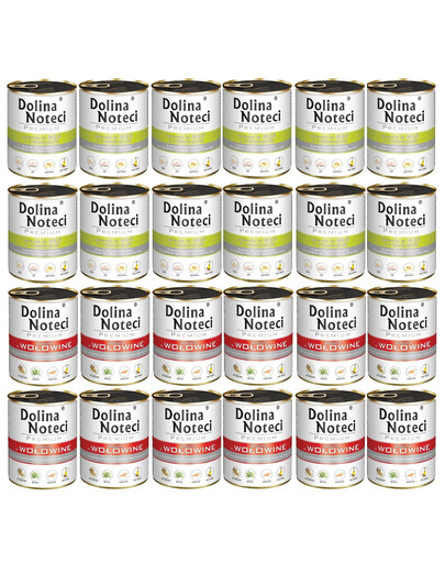 DOLINA NOTECI Mix smaków Premium Bogata w wołowinę i gęś z ziemniakami 24x800 g