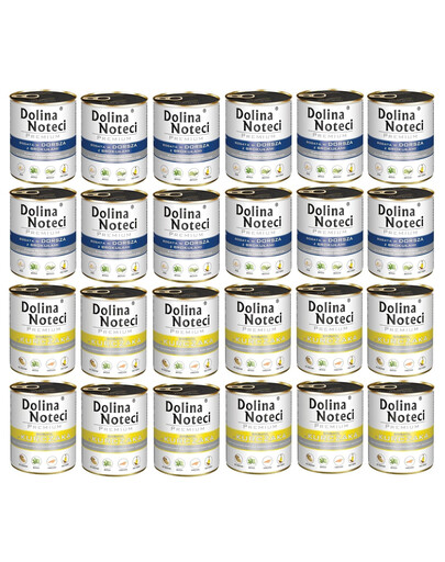 DOLINA NOTECI Mix smaków Premium Bogata w kurczaka i dorsza z brokułami 24x800g