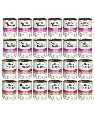 DOLINA NOTECI Mix smaków Premium Bogata w indyka i wołowinę 24x800g