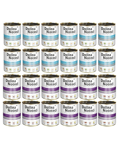 DOLINA NOTECI Mix smaków Premium Bogata w jagnięcinę i królika z żurawiną 24x800g