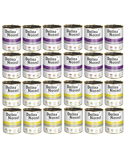 DOLINA NOTECI Mix smaków Premium Bogata w królika z żurawiną i w kurczaka 24x800g