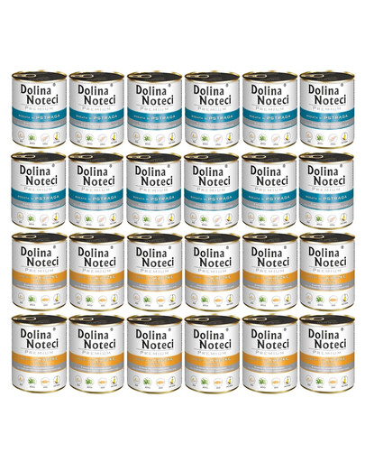 DOLINA NOTECI Mix smaków Premium Bogata w pstrąga i w kaczkę z dynią 24x800g