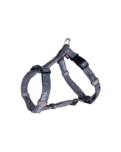 Trixie Modern Art This Is The Boss H-Harness petnešos XS - S 30-40 cm / 10 mm pilkos