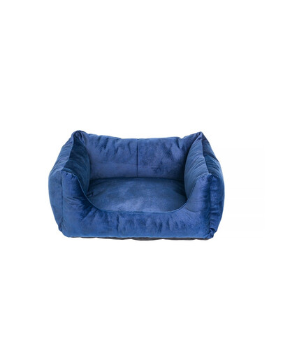 Glamour sofa legowisko prostokątne niebieskie S 45x50x24 cm