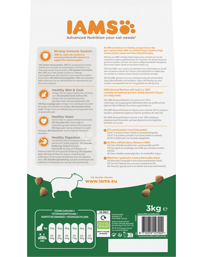 IAMS for Vitality dla dorosłych kotów z jagnięciną 3 kg