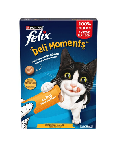 DeliMoments Chicken 4x10g z kurczakiem, kremowe przekąski dla kotów