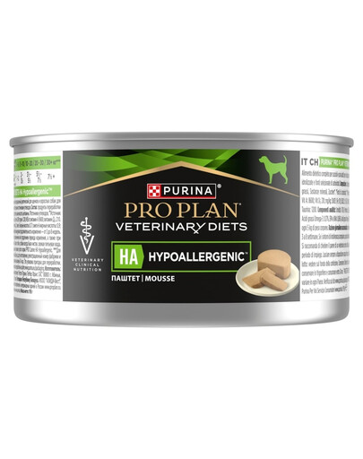 PRO PLAN Veterinary Diets Canine HA Hypoallergenic 195g na nietolerancje pokarmowe, mokra karma dla dorosłych psów i szczeniąt