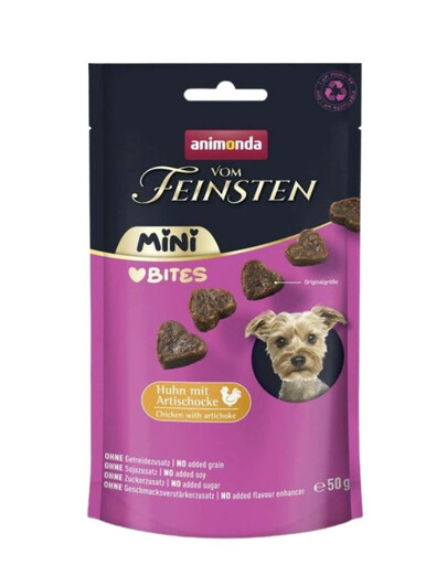 ANIMONDA Vom Feinsten Mini Bites kurczak z karczochami 50g przysmaki dla małych psów