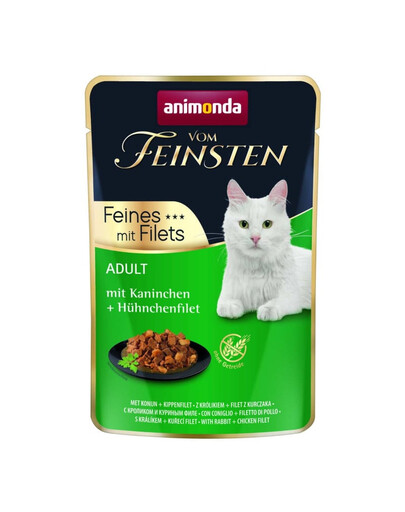 ANIMONDA Vom Feinsten Fines mit Filets Adult Królik i filet z kurczaka 85g mokra karma dla kotów