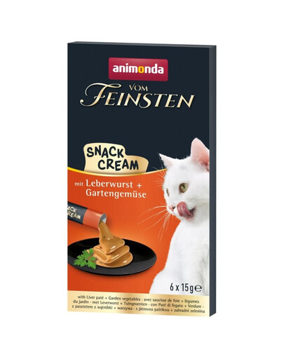 ANIMONDA Vom Feinsten Snack Cream z pasztetem z wątróbki i warzywami 6x15g kremowa przekąska dla kotów