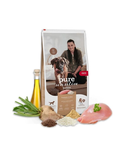 Dog Pure Sensitive Junior Turkey Rice 4 kg indyk i ryż, sucha karma dla wrażliwych szczeniąt