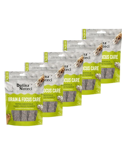 DOLINA NOTECI Smart Chews Brain & Focus Care 5x100g wsparcie funkcji poznawczych, suszone przysmaki dla psa