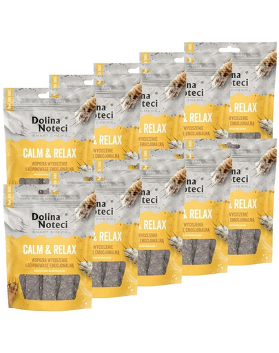 DOLINA NOTECI Smart Chews Calm & Relax 10x100g wsparcie w redukcji stresu, suszone przysmaki dla psa