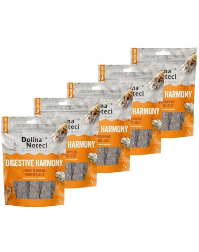 DOLINA NOTECI Smart Chews Digestive Harmony 5x100g wsparcie trawienia, suszone przysmaki dla psa