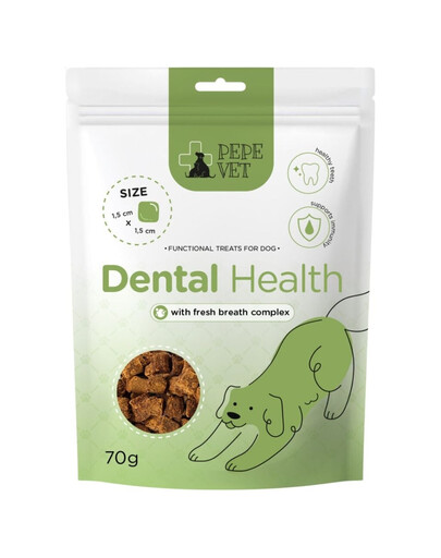 PAKA ZWIERZAKA PEPE Vet Przysmaki funkcjonalne Dental Health 70g przysmaki na zdrowe zęby dla psów