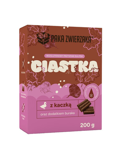 PAKA ZWIERZAKA Ciastka Kaczka z burakiem 200g przysmaki dla psów