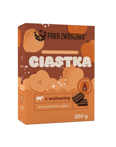 PAKA ZWIERZAKA Ciastka Wołowina z jabłkiem 200g przysmaki dla psów