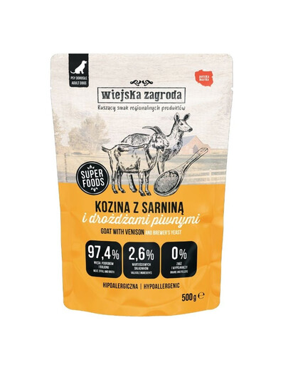 WIEJSKA ZAGRODA Duo Kozina z sarniną mokra karma dla psa 500g
