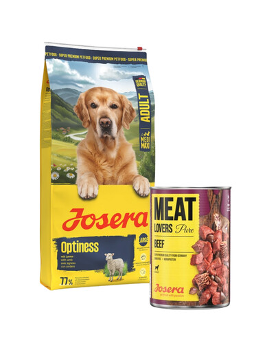 JOSERA Adult Optiness 12,5kg dla psów średnich i dużych ras z dużymi granulkami + puszka 800g GRATIS