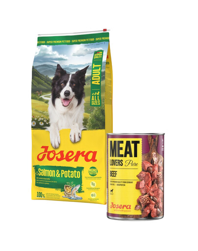 JOSERA Salmon and Potato Adult 12,5kg bezzbożowa karma dla psów z wrażliwym żołądkiem + puszka 800g GRATIS