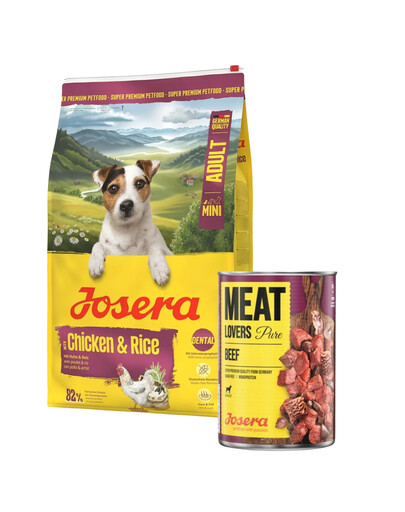 JOSERA Mini Adult Chicken and Rice 10kg bezglutenowa karma dla psów małych ras + puszka 800g GRATIS