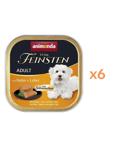 ANIMONDA Vom Feinsten Gourmet centre Adult z kurczakiem i wątróbką 6x150g pasztet dla psów