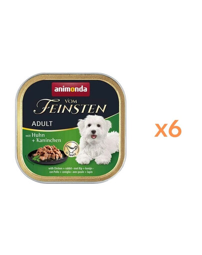 ANIMONDA Vom Feinsten in Sauce Adult z kurczakiem i królikiem 6x150g mokra karma w sosie dla psów