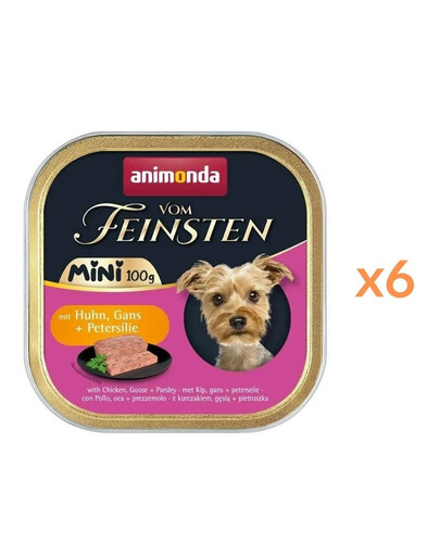ANIMONDA Vom Feinsten Mini z kurczakiem, gęsią i pietruszką 6x100g mokra karma dla psów małych ras