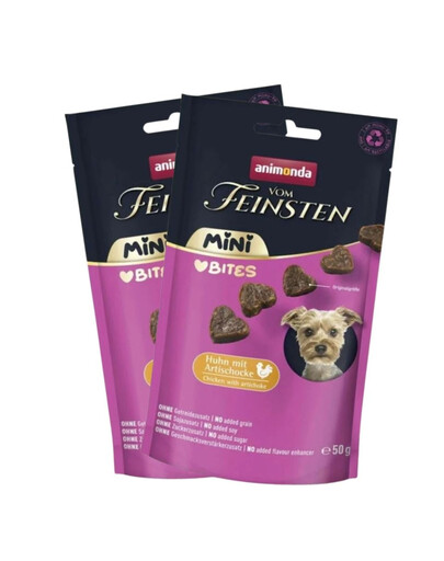 ANIMONDA Vom Feinsten Mini Bites kurczak z karczochami 6x50g przysmaki dla małych psów
